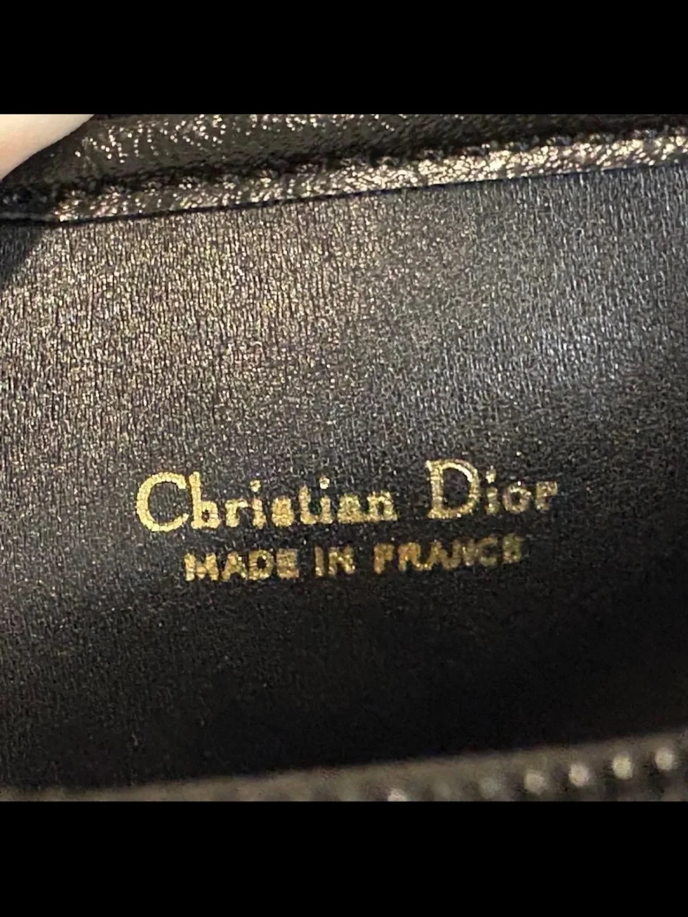 Dior Black Cosmetic Pouch with Brown Trim
